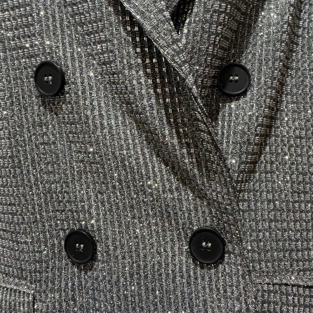 Know One Cares Metallic Blazer Medium | Double Breasted Sparkle Jacket - Picture 10 of 14